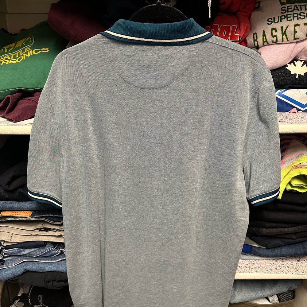 Ted Baker Gray Polo Shirt with Dark Collar